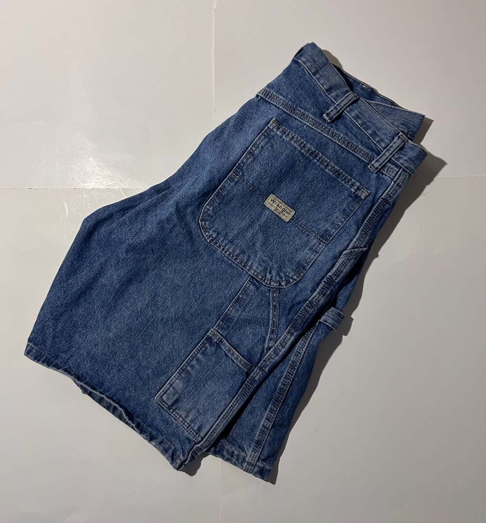 Y2K 2000s Wrangler Men's Mid-Wash Denim Carpenter jorts